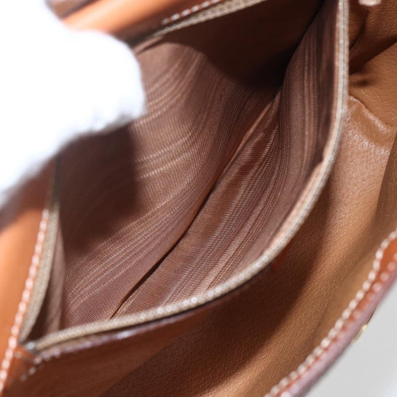 CELINE Macadam Canvas Shoulder Bag PVC Leather Brown Gold Auth ti3693