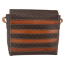 CELINE Macadam Canvas Shoulder Bag PVC Leather Brown Gold Auth ti3693-2