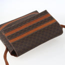 CELINE Macadam Canvas Shoulder Bag PVC Leather Brown Gold Auth ti3693-6