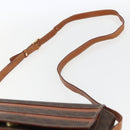 CELINE Macadam Canvas Shoulder Bag PVC Leather Brown Gold Auth ti3693-8