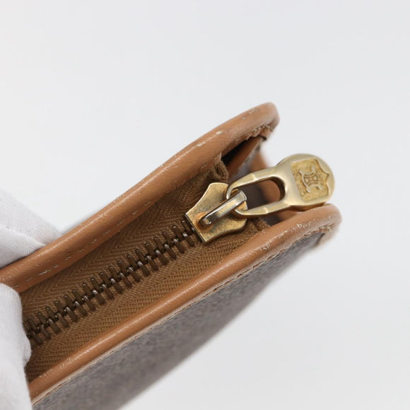 CELINE Macadam Canvas Clutch Bag PVC Leather Brown Gold Auth ti3695