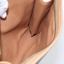 CELINE Macadam Canvas Clutch Bag PVC Leather Brown Gold Auth ti3695-15