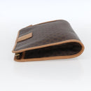 CELINE Macadam Canvas Clutch Bag PVC Leather Brown Gold Auth ti3695-4