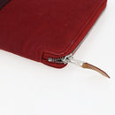 HERMES Fourre Tout Perth GM Long Wallet Canvas Red Auth ti3698-15