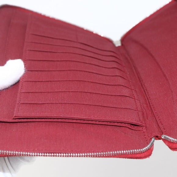 HERMES Fourre Tout Perth GM Long Wallet Canvas Red Auth ti3698