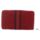 HERMES Fourre Tout Perth GM Long Wallet Canvas Red Auth ti3698-2