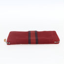 HERMES Fourre Tout Perth GM Long Wallet Canvas Red Auth ti3698-6