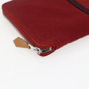 HERMES Fourre Tout Perth GM Long Wallet Canvas Red Auth ti3698-14