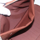 HERMES Fourre Tout Perth GM Lange Geldbörse Canvas Braun Auth ti3699-17
