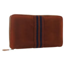 HERMES Fourre Tout Perth GM Lange Geldbörse Canvas Braun Auth ti3699-1