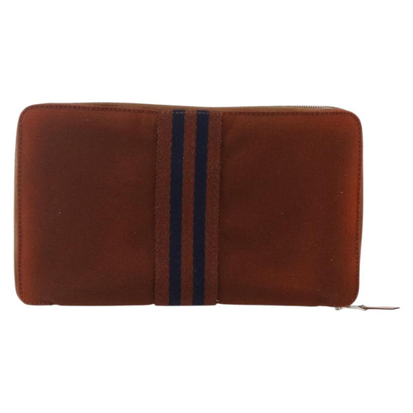 HERMES Fourre Tout Perth GM Long Wallet Canvas Brown Auth ti3699