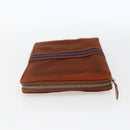 HERMES Fourre Tout Perth GM Lange Geldbörse Canvas Braun Auth ti3699-3