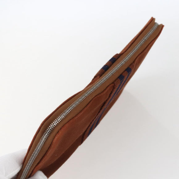HERMES Fourre Tout Perth GM Lange Geldbörse Canvas Braun Auth ti3699