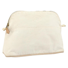 HERMES Bolide MM Pouch Canvas White Auth ti3701