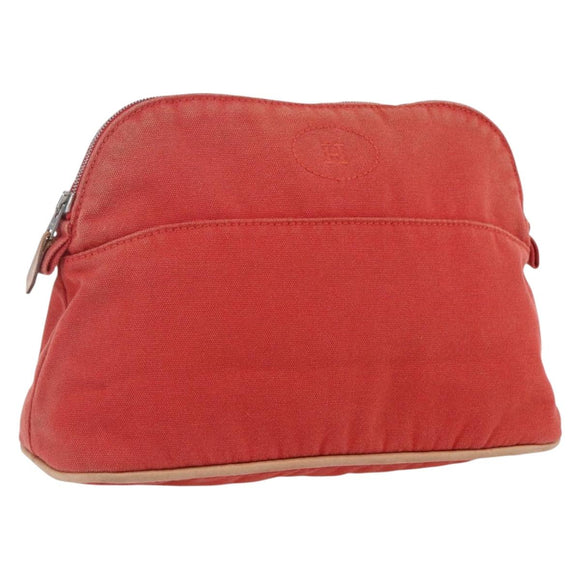 HERMES Bolide MM Pouch Canvas Red Auth ti3702