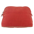 HERMES Bolide MM Pouch Canvas Red Auth ti3702-2