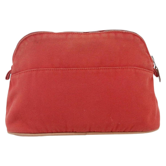 HERMES Bolide MM Pouch Canvas Red Auth ti3702
