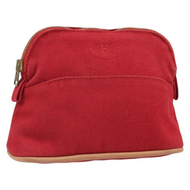 HERMES Bolide PM Pouch Canvas Red Auth ti3703