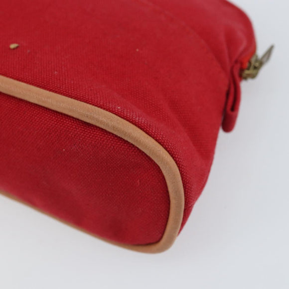 HERMES Bolide PM Pouch Canvas Red Auth ti3703