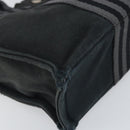 HERMES Fourre Tout PM Hand Bag Canvas Black Silver Auth ti3705-11