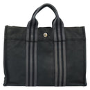 HERMES Fourre Tout PM Hand Bag Canvas Black Silver Auth ti3705-2