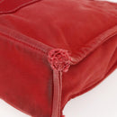 HERMES Deauville MM Hand Bag Canvas Red Auth ti3706-12