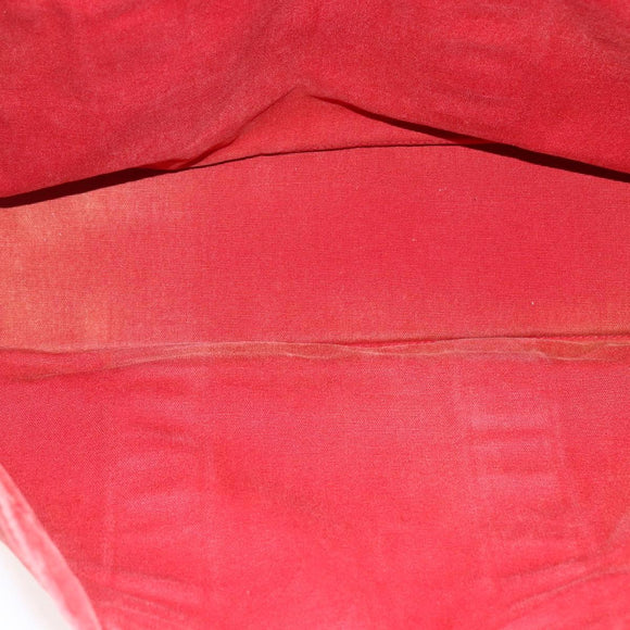 HERMES Deauville MM Hand Bag Canvas Red Auth ti3706