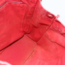 HERMES Deauville MM Hand Bag Canvas Red Auth ti3706-15