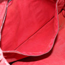 HERMES Deauville MM Hand Bag Canvas Red Auth ti3706-18