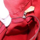 HERMES Deauville MM Hand Bag Canvas Red Auth ti3706-19