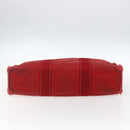 HERMES Deauville MM Hand Bag Canvas Red Auth ti3706-9