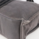HERMES Fourre ToutMM Hand Bag Canvas Gray Silver Auth ti3707-9