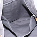 HERMES Fourre ToutMM Hand Bag Canvas Gray Silver Auth ti3707-20