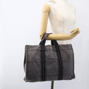 HERMES Fourre ToutMM Hand Bag Canvas Gray Silver Auth ti3707-21