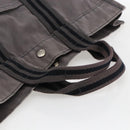 HERMES Fourre ToutMM Hand Bag Canvas Gray Silver Auth ti3707-7