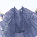 HERMES Fourre Tout PM Tote Bag Canvas Navy Silver Auth ti3708-17