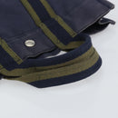 HERMES Fourre Tout PM Tote Bag Canvas Navy Silver Auth ti3708-7