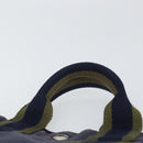 HERMES Fourre Tout PM Tote Bag Canvas Navy Silver Auth ti3708-8