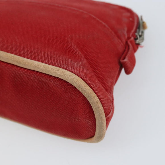 HERMES Bolide PM Pouch Canvas Red Auth ti3709