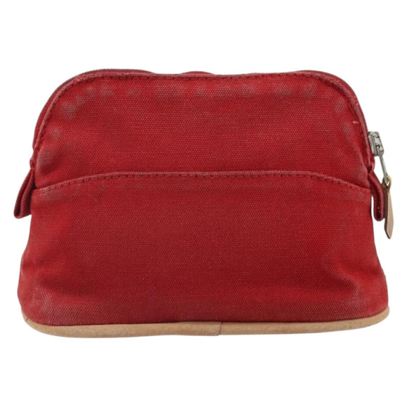 HERMES Bolide PM Pouch Canvas Red Auth ti3709
