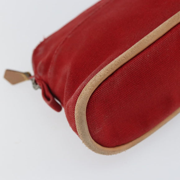 HERMES Bolide PM Pouch Canvas Red Auth ti3709
