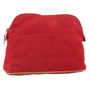 HERMES Bolide MM Pouch Canvas Red Auth ti3710-1