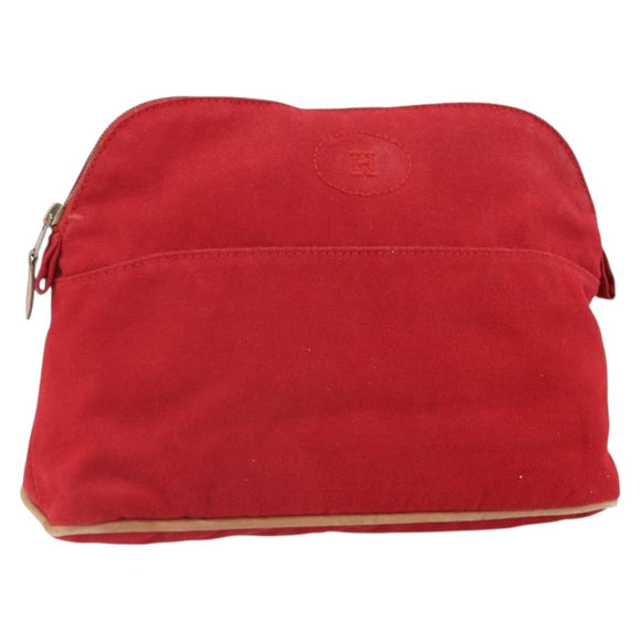 HERMES Bolide MM Pouch Canvas Red Auth ti3710