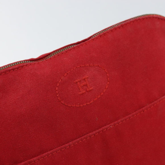HERMES Bolide MM Pouch Canvas Red Auth ti3710