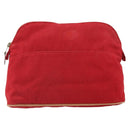 HERMES Bolide MM Pouch Canvas Red Auth ti3710-2