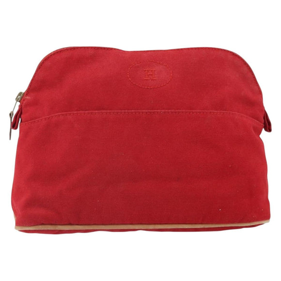 HERMES Bolide MM Pouch Canvas Red Auth ti3710