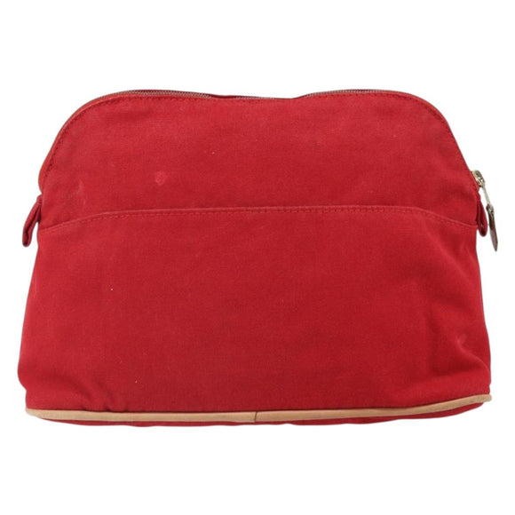 HERMES Bolide MM Pouch Canvas Red Auth ti3710