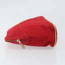 HERMES Bolide MM Pouch Canvas Red Auth ti3710-5