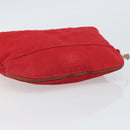 HERMES Bolide MM Pouch Canvas Red Auth ti3710-6