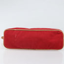 HERMES Bolide MM Pouch Canvas Red Auth ti3710-7